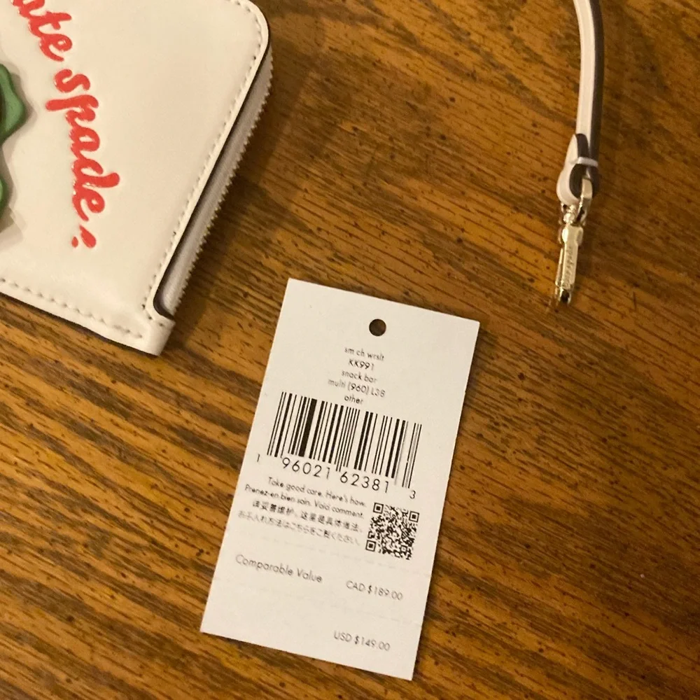Kate Spade New York Snack Bar Burger Card Holder Wristlet - NWT MSRP $149